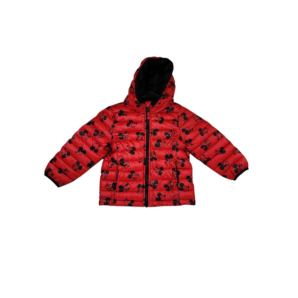 Disney Mickey Mouse Puffer Jacket 3T Toddler Kids Jumping Beans Red Black Light